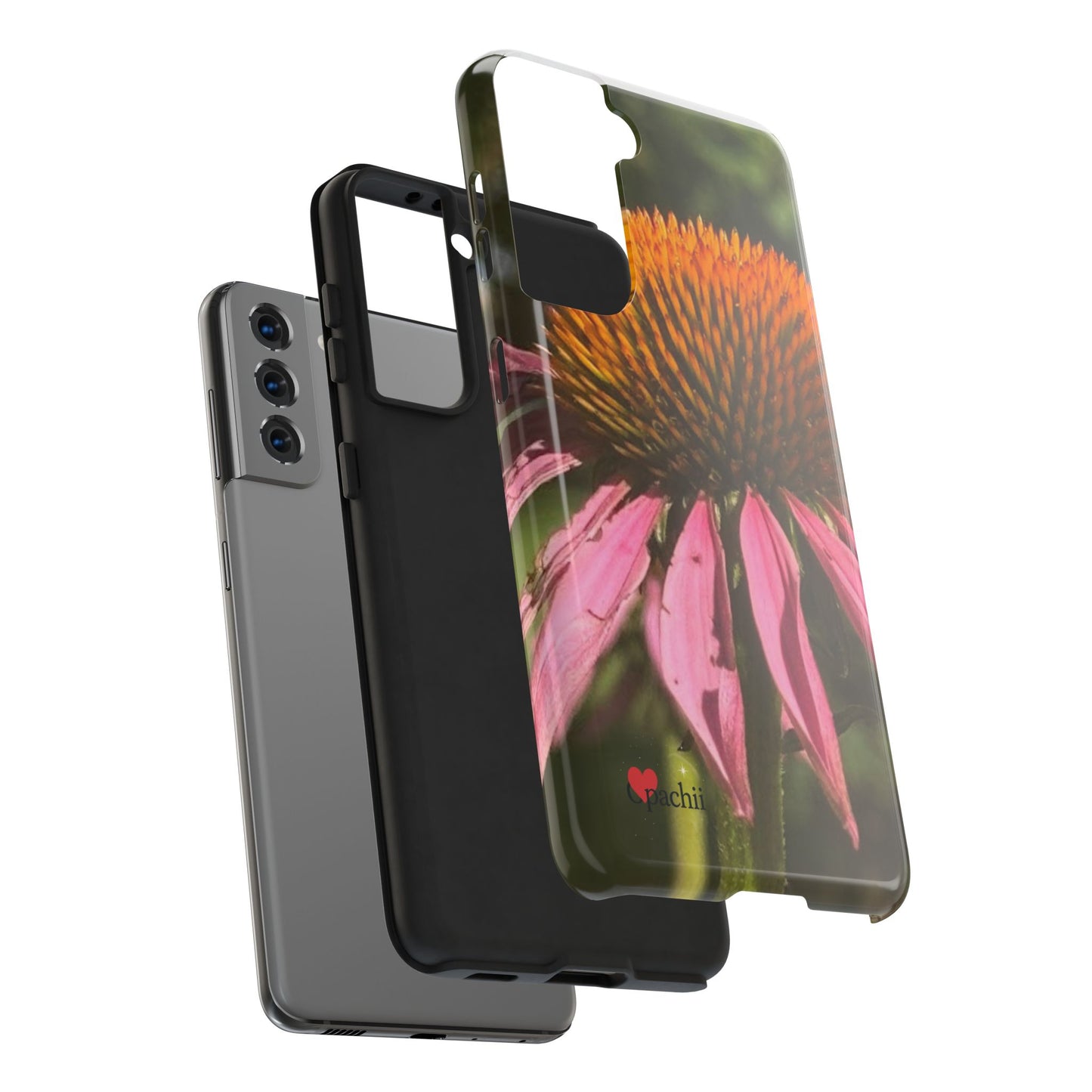 Flower Phone Case, Tough Phone Cases for Nature Lovers, Floral Phone Cover, Echinacea Floral Design, Gift for Plant Lovers