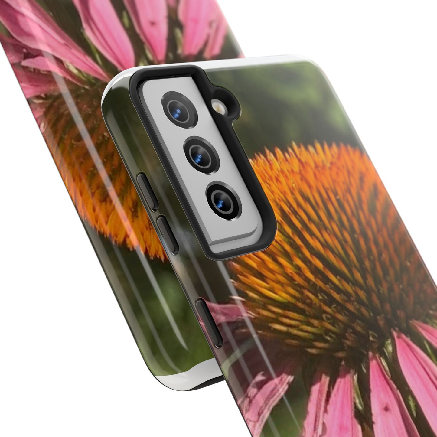 Flower Phone Case, Tough Phone Cases for Nature Lovers, Floral Phone Cover, Echinacea Floral Design, Gift for Plant Lovers