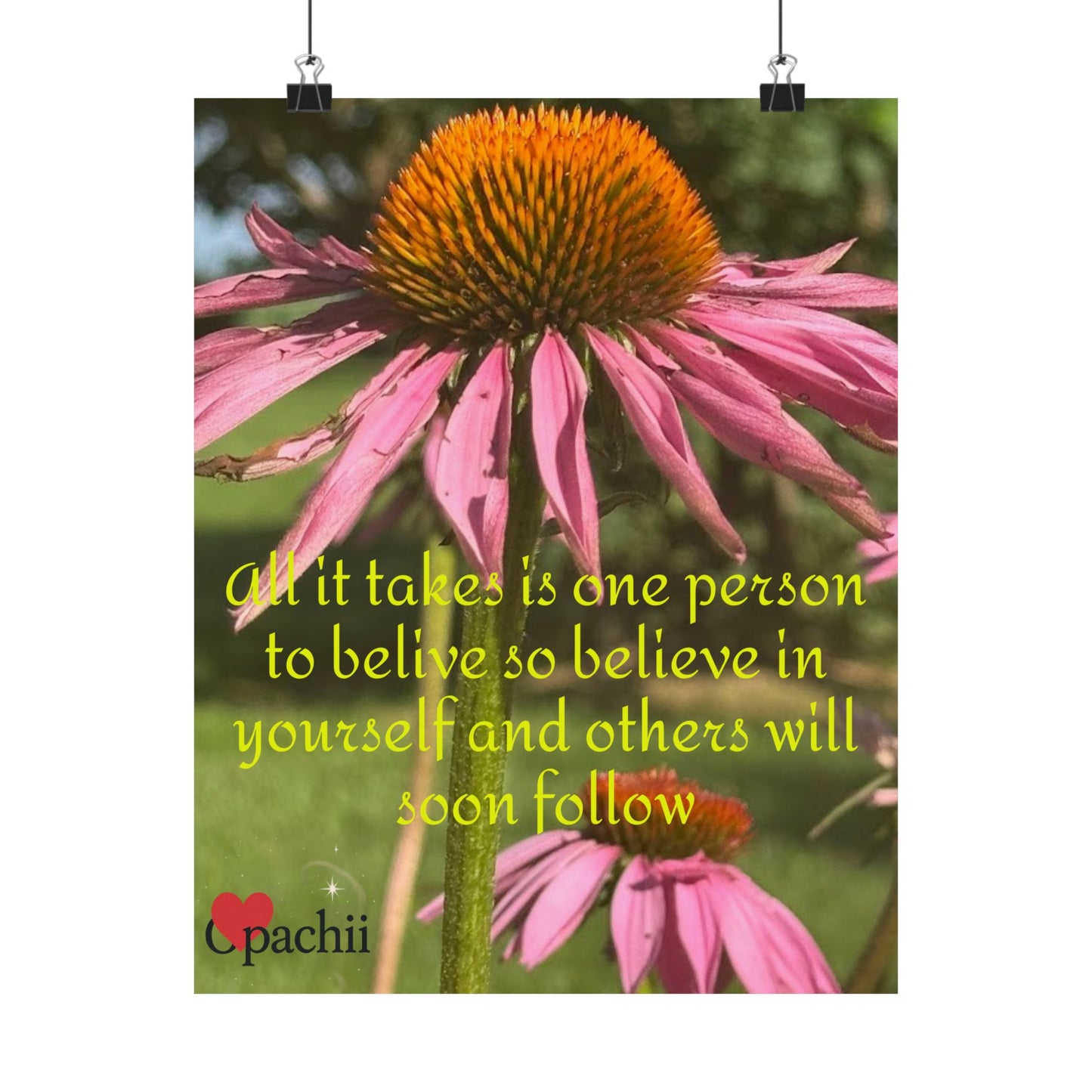 Inspirational Floral Poster, Motivational Wall Art, Positive Quote Decor, Self-Belief Print, Mindfulness Home Decoration
