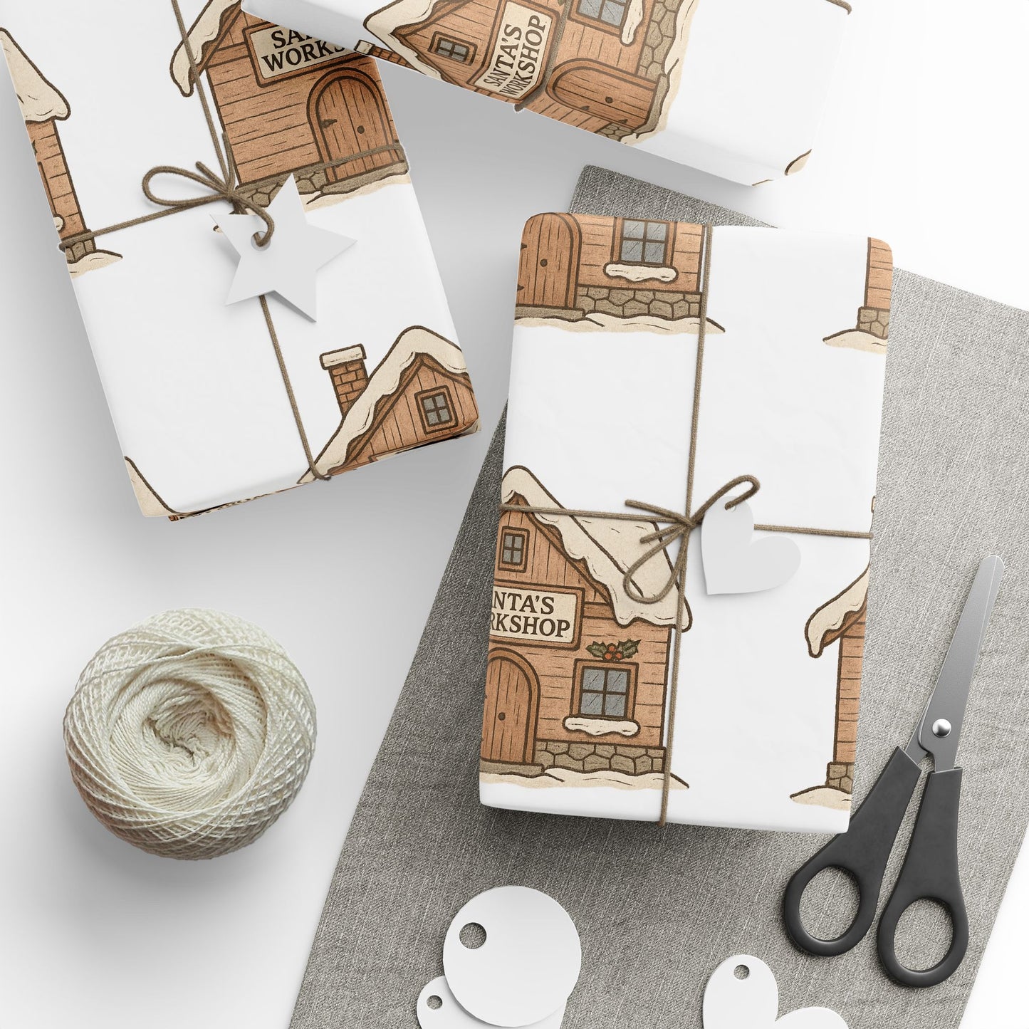 Cozy Home-Themed Wrapping Paper Roll for Holidays & Celebrations