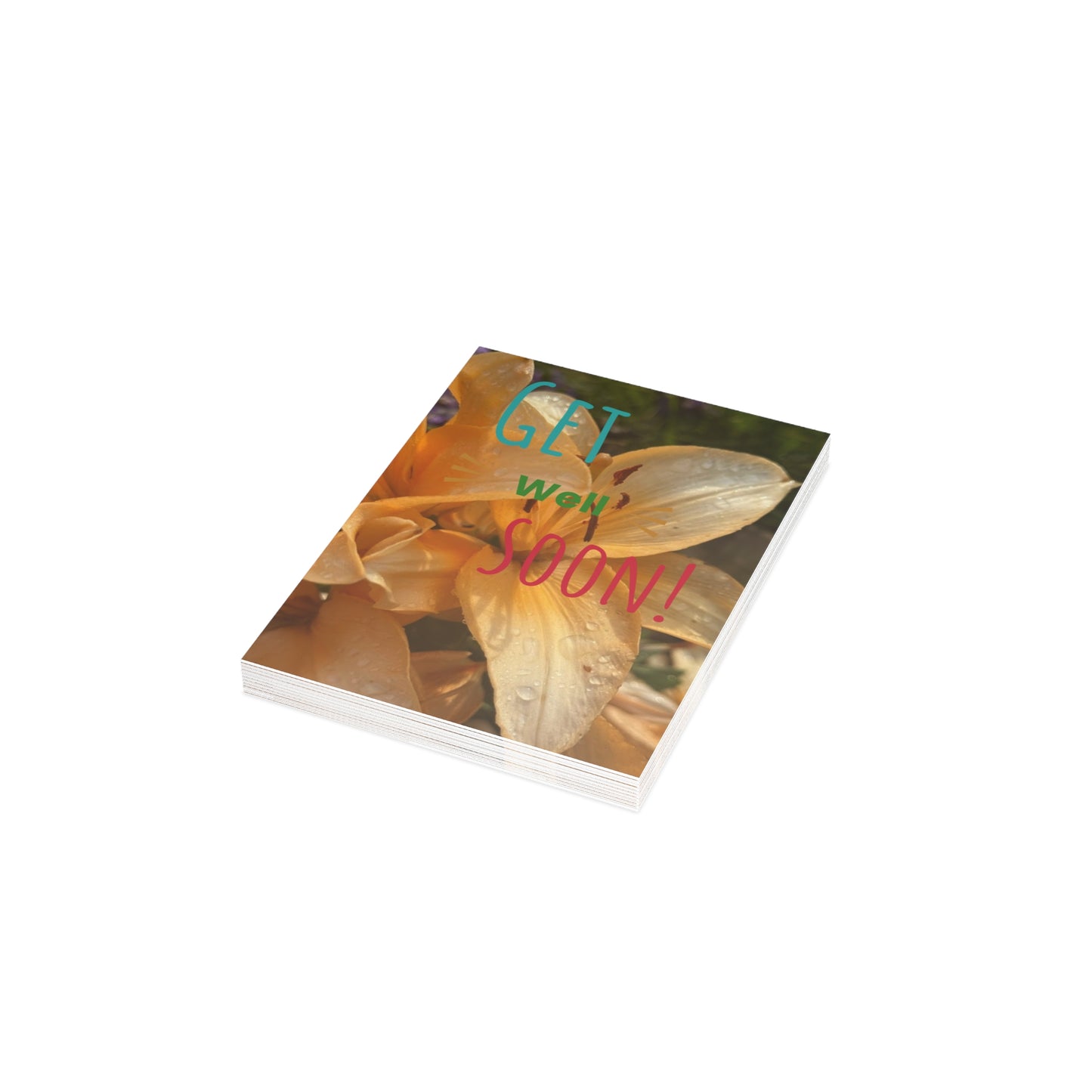 Greeting Cards - Get Well Soon Floral Design, Unique Card Set, Perfect for Healing Wishes, Friendship, Thoughts, Care Packages