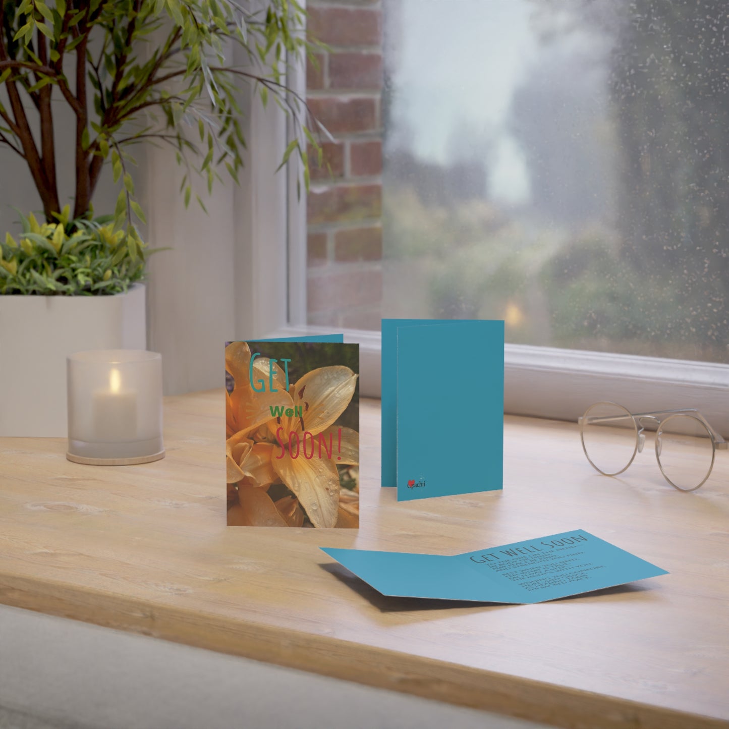 Greeting Cards - Get Well Soon Floral Design, Unique Card Set, Perfect for Healing Wishes, Friendship, Thoughts, Care Packages