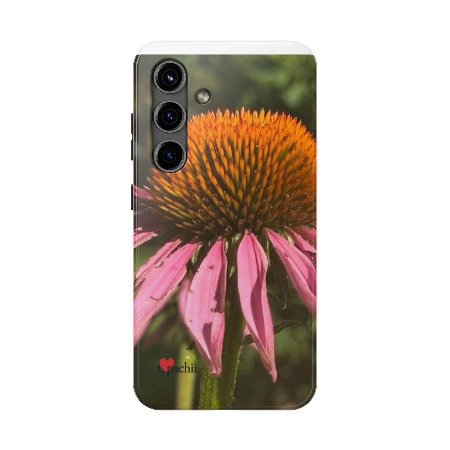 Flower Phone Case, Tough Phone Cases for Nature Lovers, Floral Phone Cover, Echinacea Floral Design, Gift for Plant Lovers