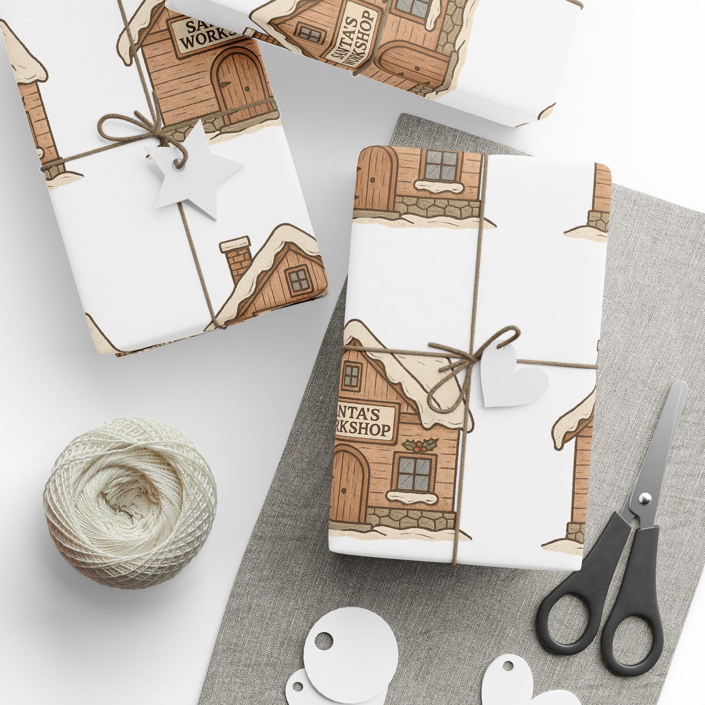 Cozy Home-Themed Wrapping Paper Roll for Holidays & Celebrations