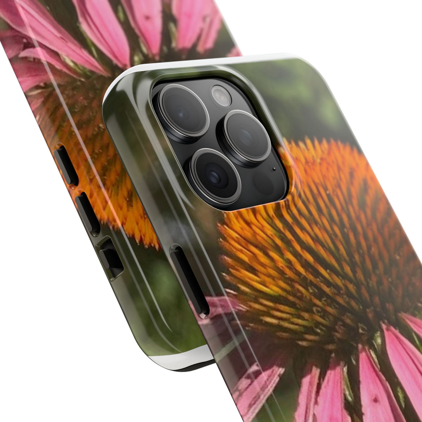 Flower Phone Case, Tough Phone Cases for Nature Lovers, Floral Phone Cover, Echinacea Floral Design, Gift for Plant Lovers