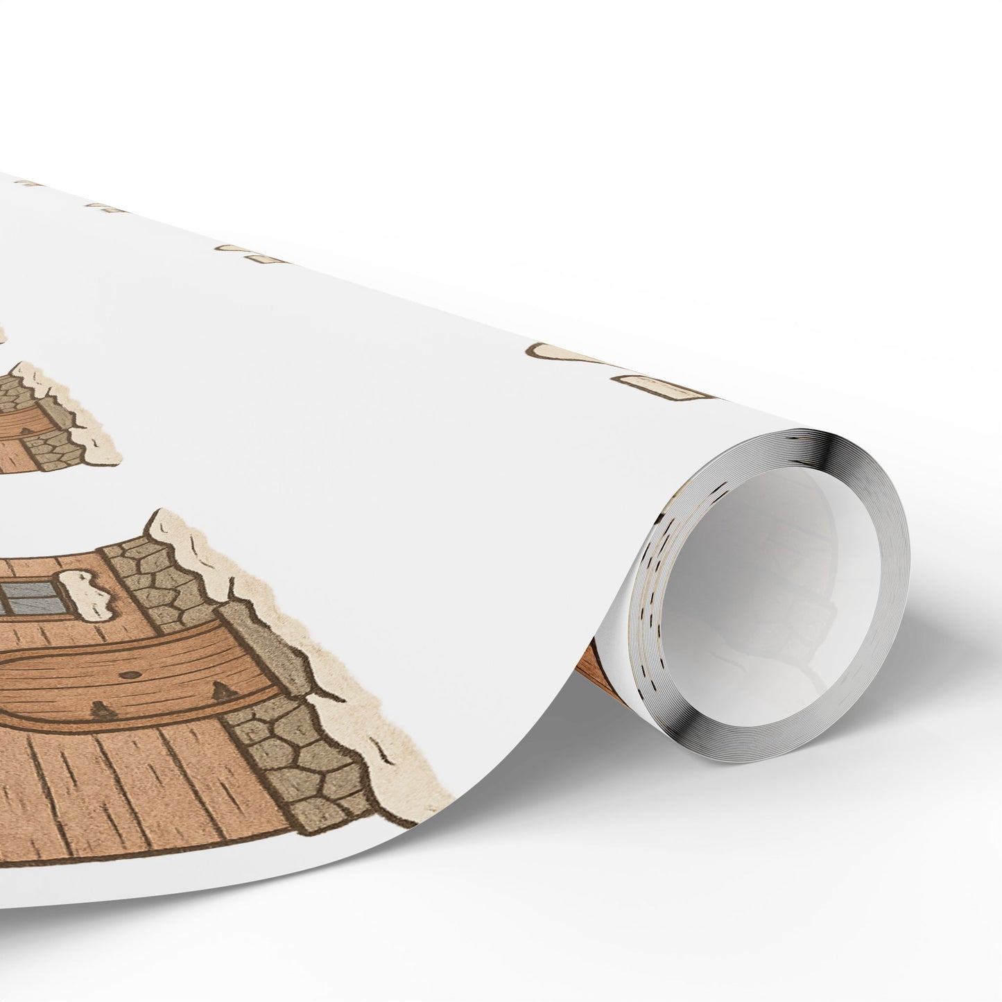 Cozy Home-Themed Wrapping Paper Roll for Holidays & Celebrations