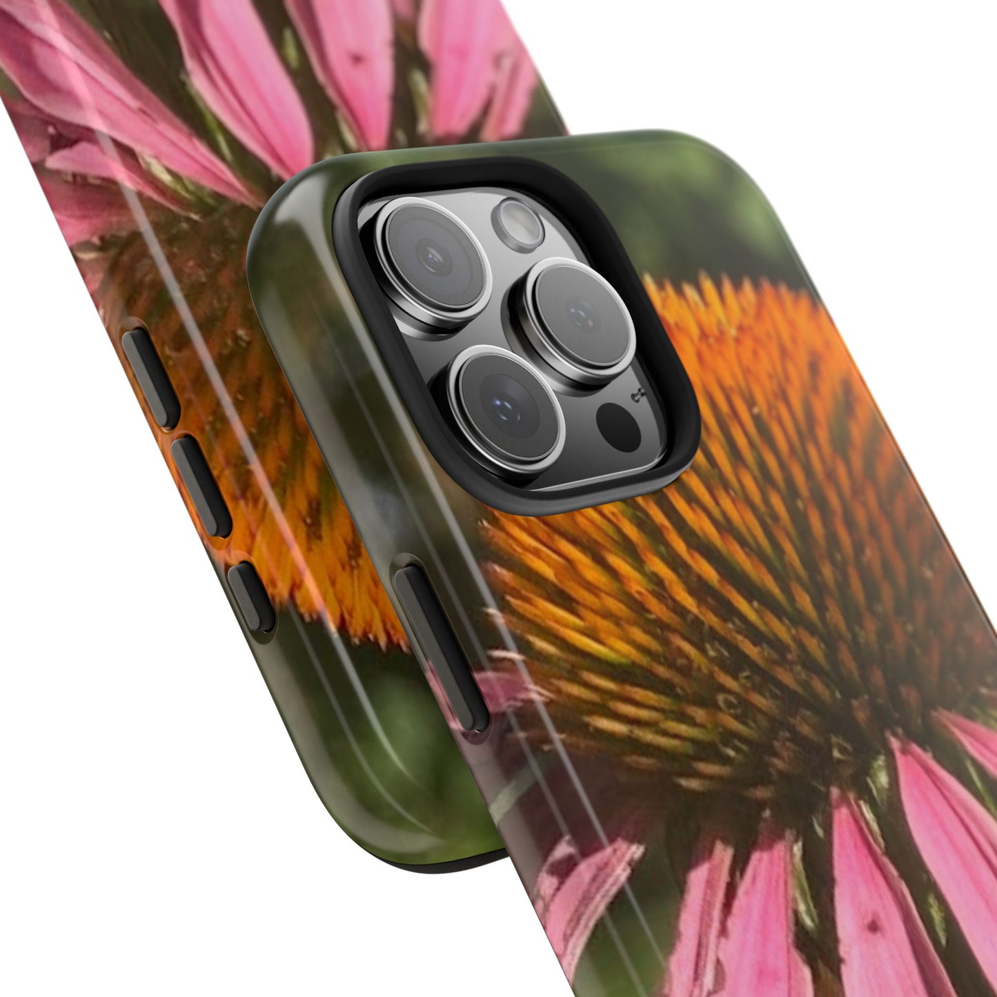 Flower Phone Case, Tough Phone Cases for Nature Lovers, Floral Phone Cover, Echinacea Floral Design, Gift for Plant Lovers