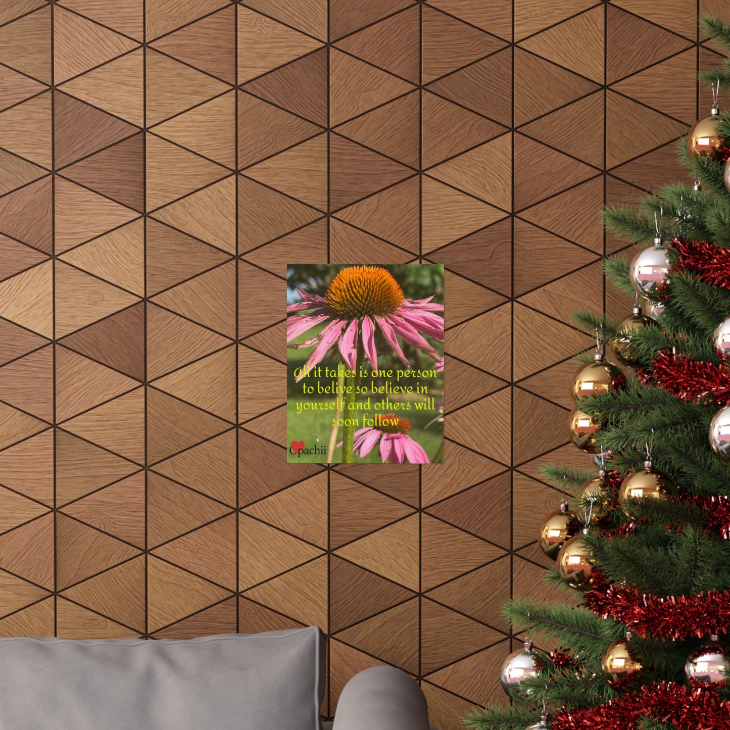 Inspirational Floral Poster, Motivational Wall Art, Positive Quote Decor, Self-Belief Print, Mindfulness Home Decoration