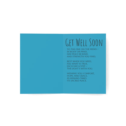 Greeting Cards - Get Well Soon Floral Design, Unique Card Set, Perfect for Healing Wishes, Friendship, Thoughts, Care Packages