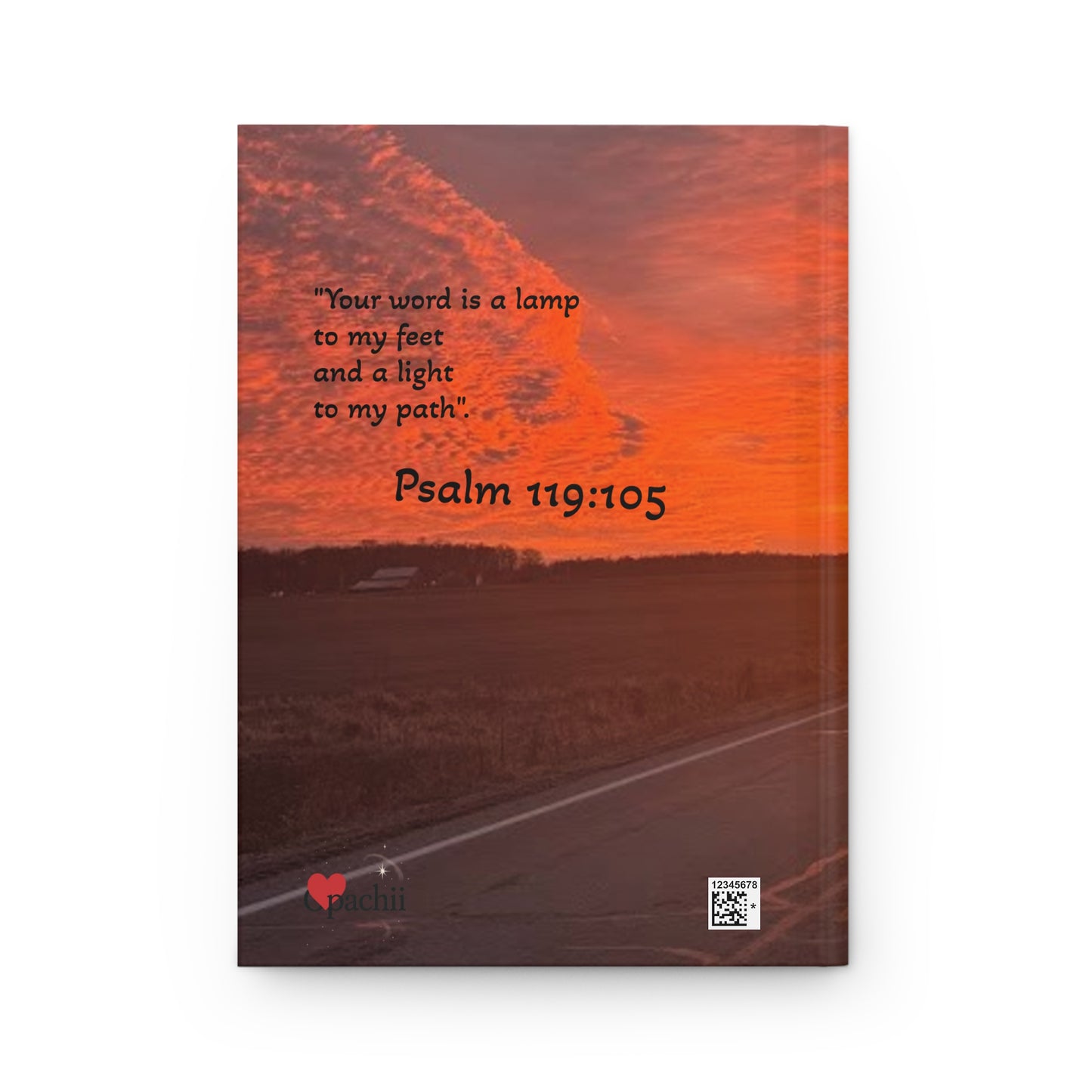 Inspirational Hardcover Journal with Sunset Design – Psalm 119:105