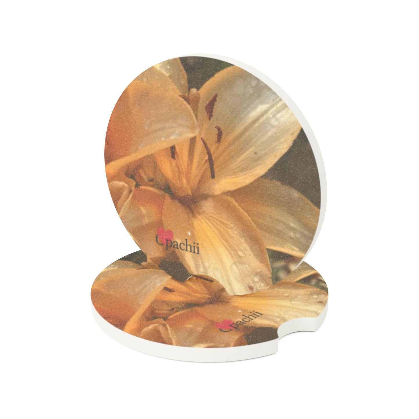 Floral Soapstone Car Coaster - Eco-Friendly Drink Holder, Car Accessories, Gift for Nature Lovers, Floral Decor, Road Trip Essentials