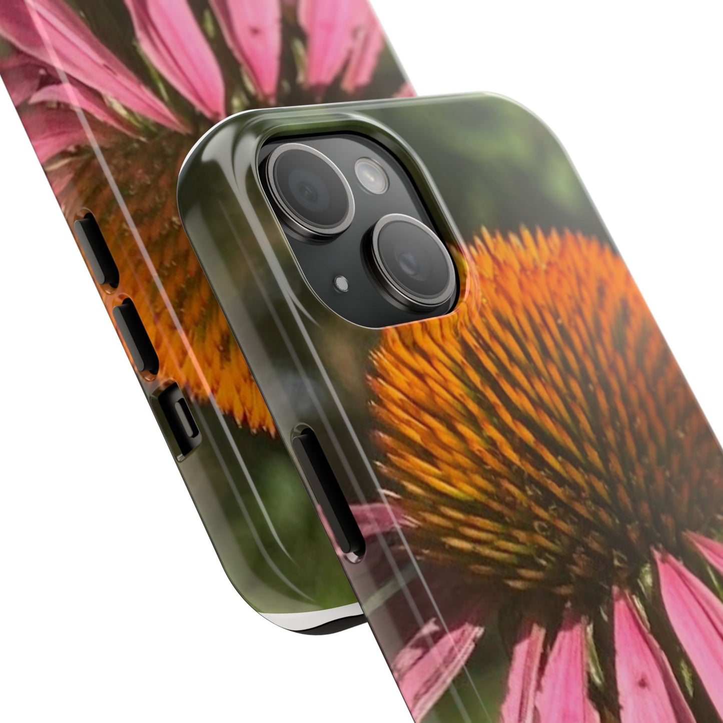 Flower Phone Case, Tough Phone Cases for Nature Lovers, Floral Phone Cover, Echinacea Floral Design, Gift for Plant Lovers