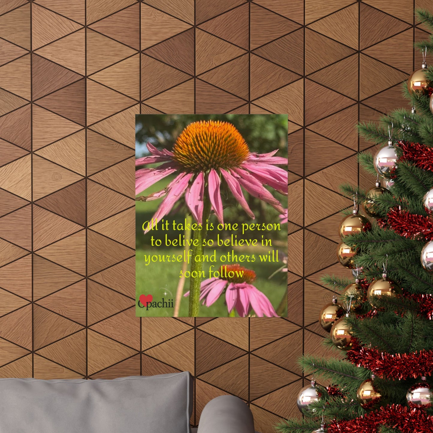 Inspirational Floral Poster, Motivational Wall Art, Positive Quote Decor, Self-Belief Print, Mindfulness Home Decoration