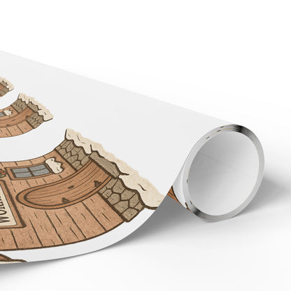 Cozy Home-Themed Wrapping Paper Roll for Holidays & Celebrations