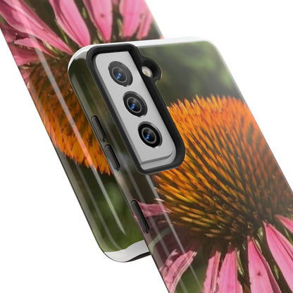 Flower Phone Case, Tough Phone Cases for Nature Lovers, Floral Phone Cover, Echinacea Floral Design, Gift for Plant Lovers