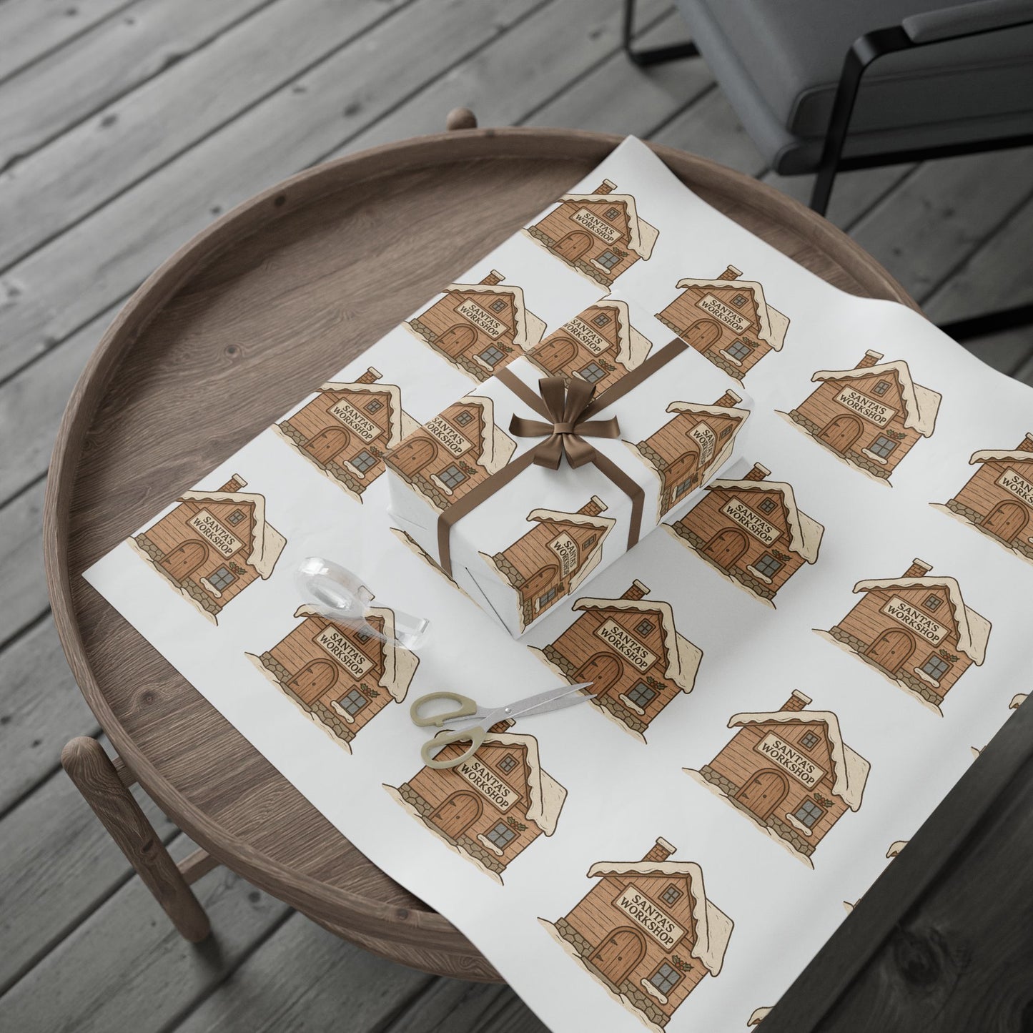 Cozy Home-Themed Wrapping Paper Roll for Holidays & Celebrations