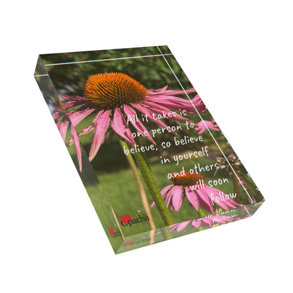 Inspirational Photo Block, Motivational Desk Art, Home Decor, Floral Inspirational Gift, Positive Affirmation Display