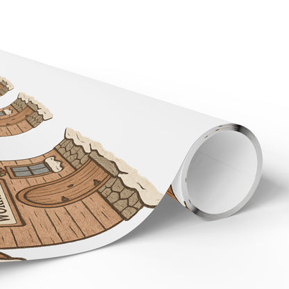 Cozy Home-Themed Wrapping Paper Roll for Holidays & Celebrations
