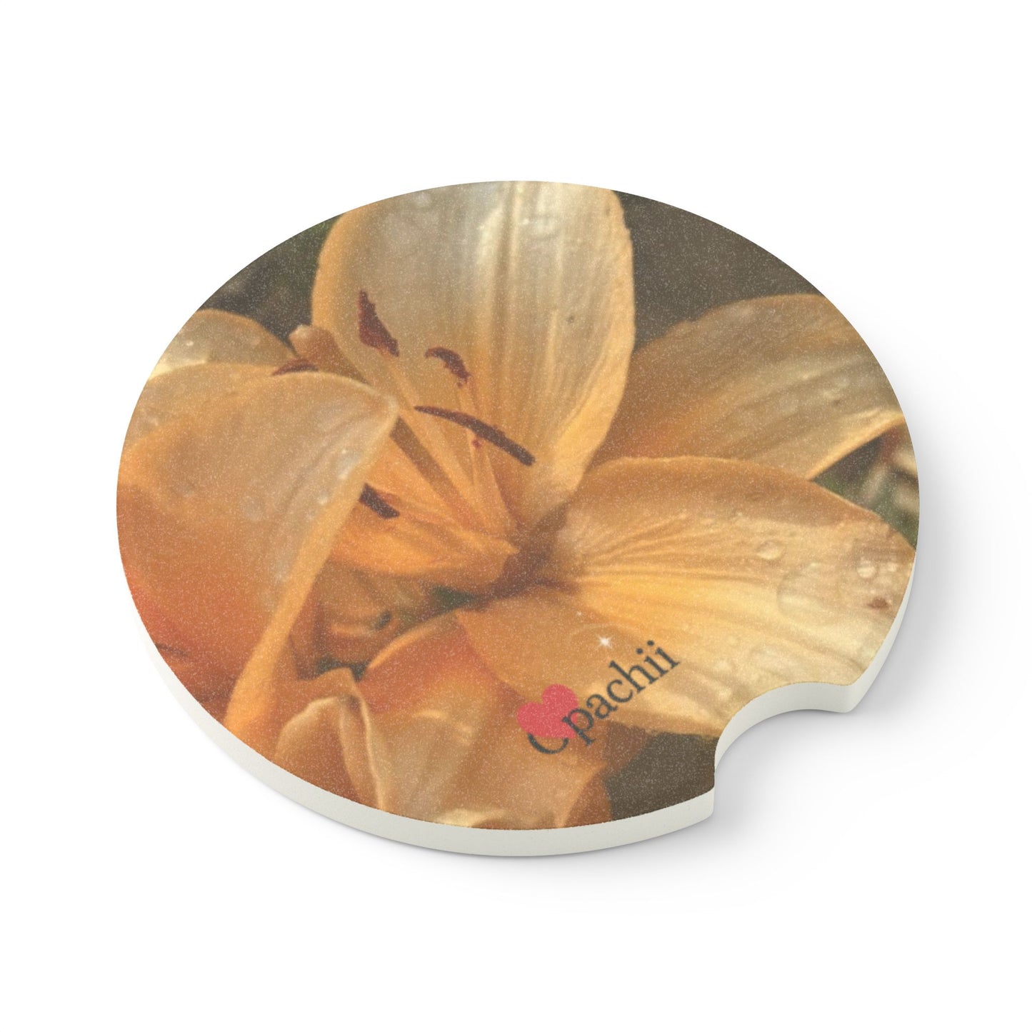 Floral Soapstone Car Coaster - Eco-Friendly Drink Holder, Car Accessories, Gift for Nature Lovers, Floral Decor, Road Trip Essentials