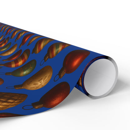 Warm Vintage Christmas Ornaments Wrapping Paper