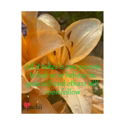 Copy of Inspirational Floral Poster, Motivational Wall Art, Positive Quote Decor, Self-Belief Print, Mindfulness Home Decoration