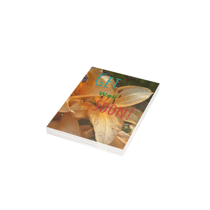 Greeting Cards - Get Well Soon Floral Design, Unique Card Set, Perfect for Healing Wishes, Friendship, Thoughts, Care Packages