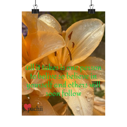 Copy of Inspirational Floral Poster, Motivational Wall Art, Positive Quote Decor, Self-Belief Print, Mindfulness Home Decoration