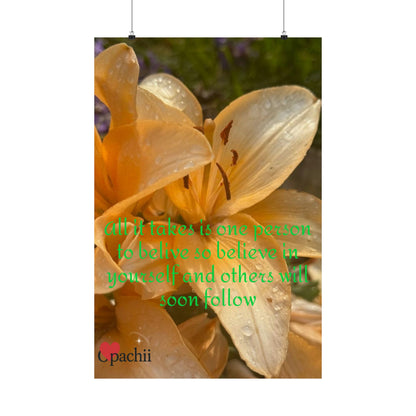 Copy of Inspirational Floral Poster, Motivational Wall Art, Positive Quote Decor, Self-Belief Print, Mindfulness Home Decoration