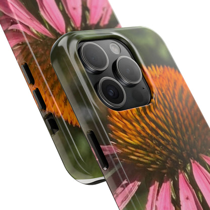 Flower Phone Case, Tough Phone Cases for Nature Lovers, Floral Phone Cover, Echinacea Floral Design, Gift for Plant Lovers