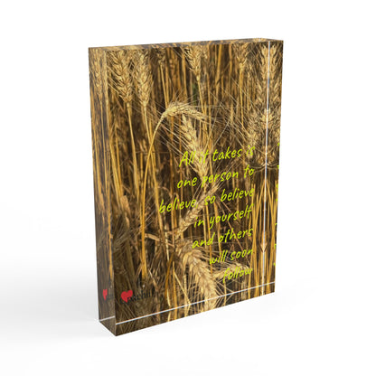 Inspirational Photo Block, Motivational Desk Art, Home Decor, Floral Inspirational Gift, Positive Affirmation Display