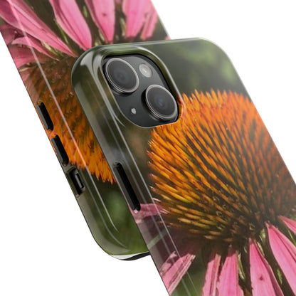 Flower Phone Case, Tough Phone Cases for Nature Lovers, Floral Phone Cover, Echinacea Floral Design, Gift for Plant Lovers
