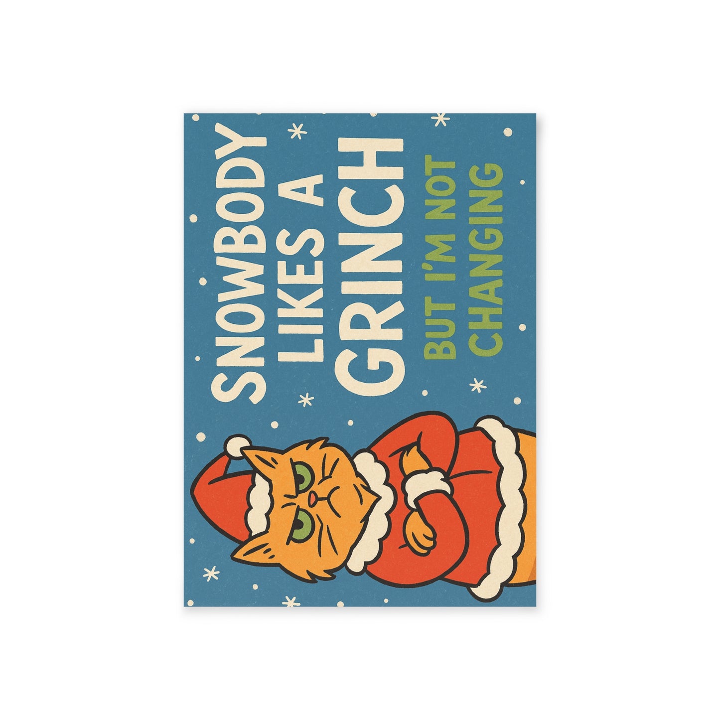 Holiday Cards, Grinch-Themed Greetings, Funny Christmas Cards, Winter Holiday Cheer, Sturdy One-Sided Prints