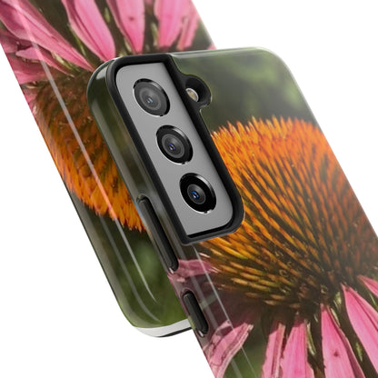 Flower Phone Case, Tough Phone Cases for Nature Lovers, Floral Phone Cover, Echinacea Floral Design, Gift for Plant Lovers