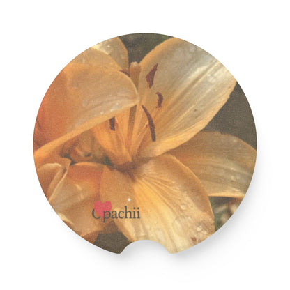 Floral Soapstone Car Coaster - Eco-Friendly Drink Holder, Car Accessories, Gift for Nature Lovers, Floral Decor, Road Trip Essentials