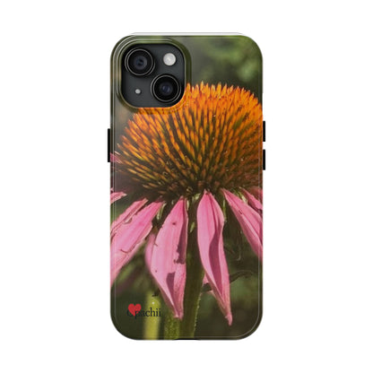 Flower Phone Case, Tough Phone Cases for Nature Lovers, Floral Phone Cover, Echinacea Floral Design, Gift for Plant Lovers