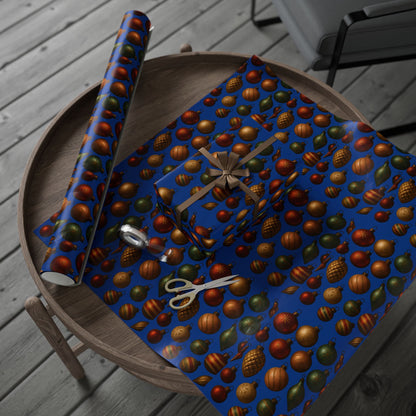 Warm Vintage Christmas Ornaments Wrapping Paper