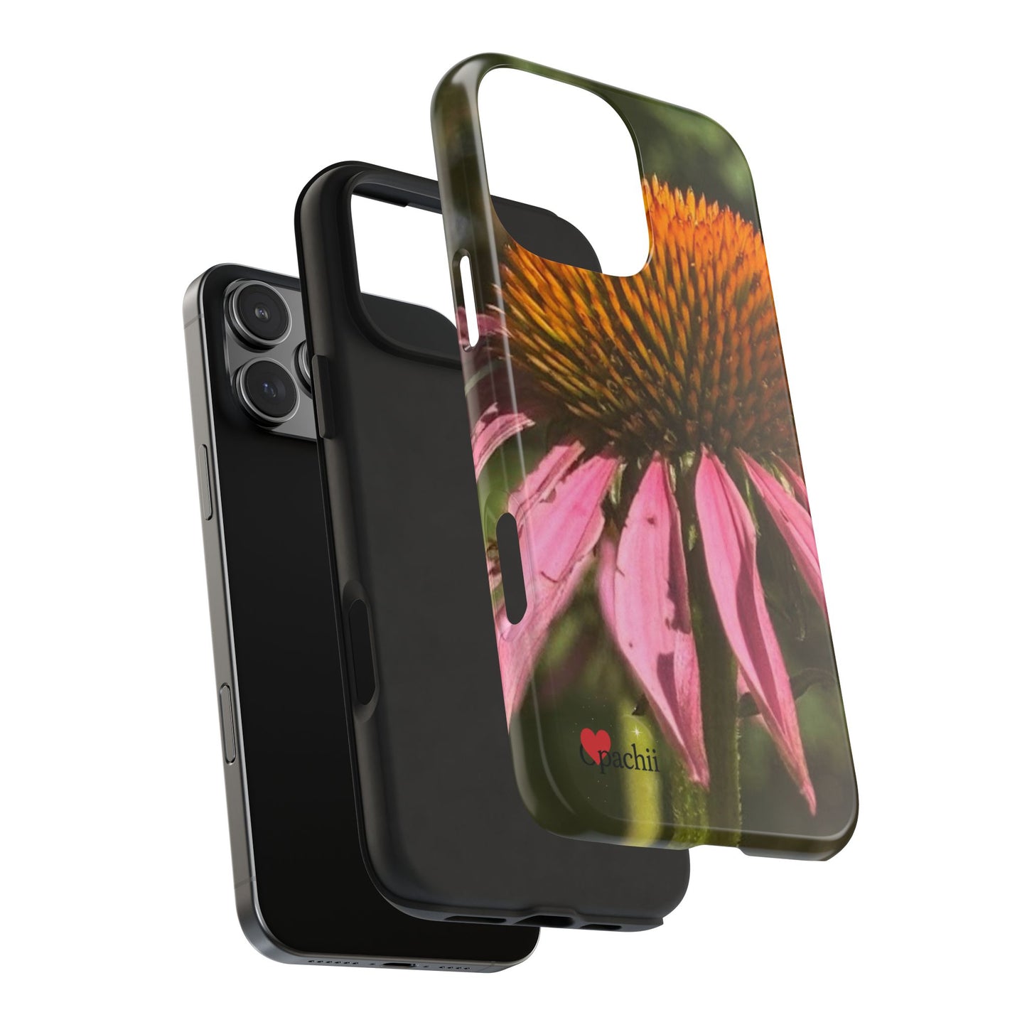 Flower Phone Case, Tough Phone Cases for Nature Lovers, Floral Phone Cover, Echinacea Floral Design, Gift for Plant Lovers