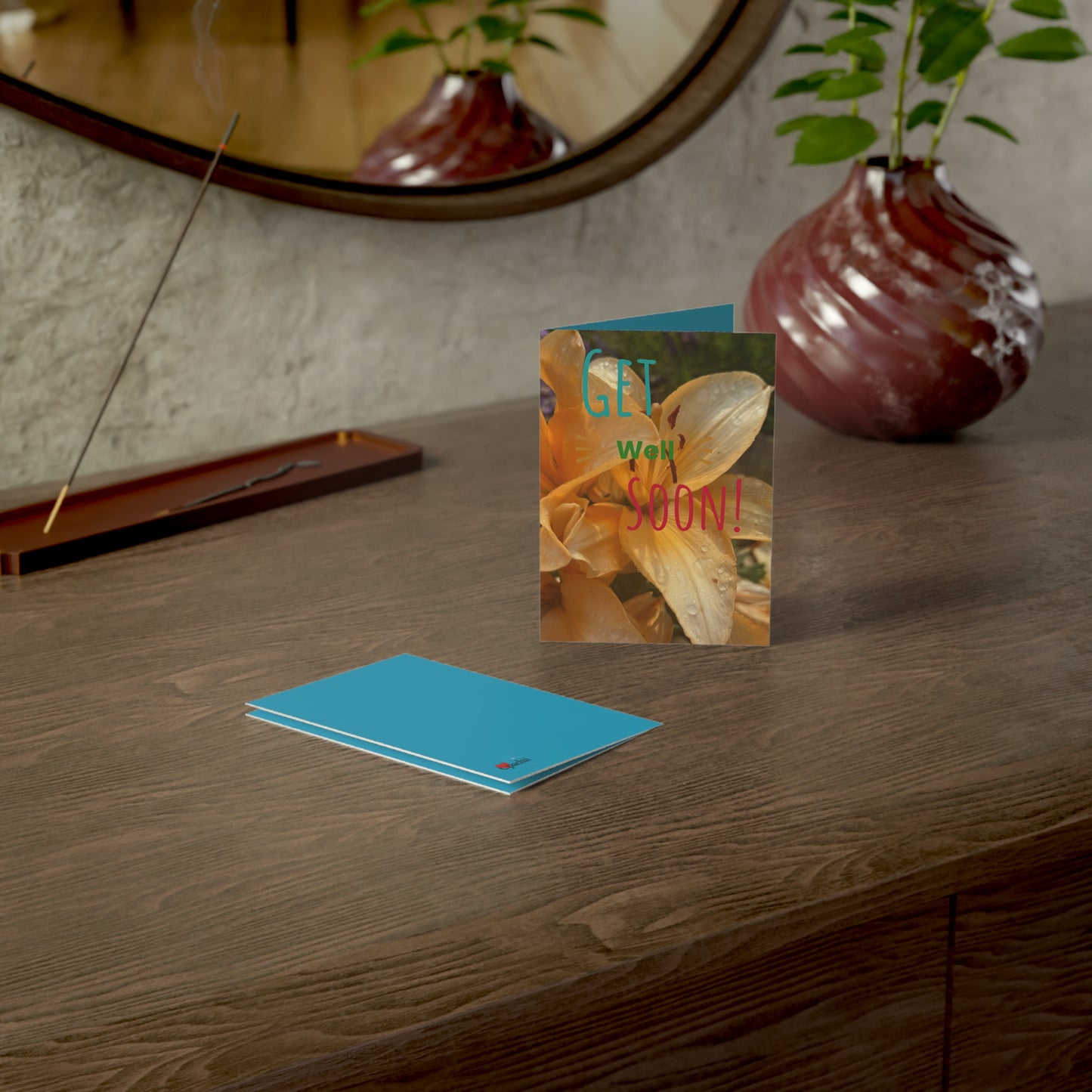 Greeting Cards - Get Well Soon Floral Design, Unique Card Set, Perfect for Healing Wishes, Friendship, Thoughts, Care Packages