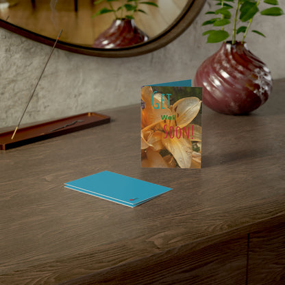 Greeting Cards - Get Well Soon Floral Design, Unique Card Set, Perfect for Healing Wishes, Friendship, Thoughts, Care Packages