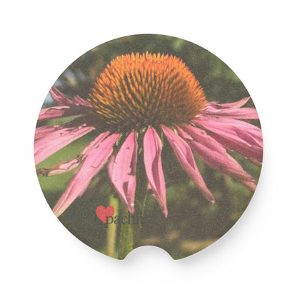 Floral Soapstone Car Coaster - Eco-Friendly Drink Holder, Car Accessories, Gift for Nature Lovers, Floral Decor, Road Trip Essentials
