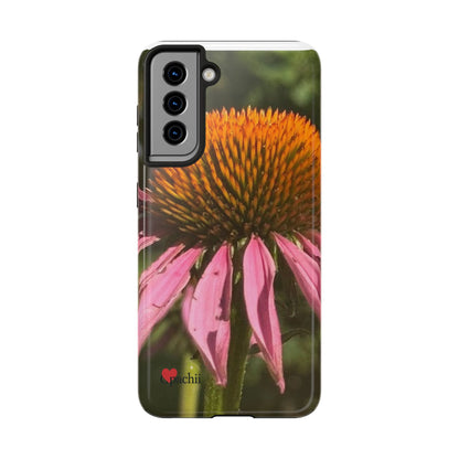 Flower Phone Case, Tough Phone Cases for Nature Lovers, Floral Phone Cover, Echinacea Floral Design, Gift for Plant Lovers