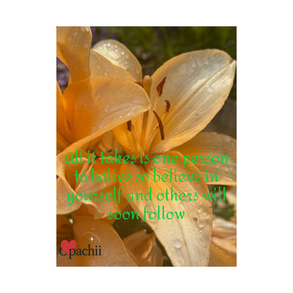 Copy of Inspirational Floral Poster, Motivational Wall Art, Positive Quote Decor, Self-Belief Print, Mindfulness Home Decoration