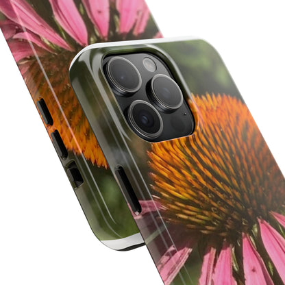 Flower Phone Case, Tough Phone Cases for Nature Lovers, Floral Phone Cover, Echinacea Floral Design, Gift for Plant Lovers