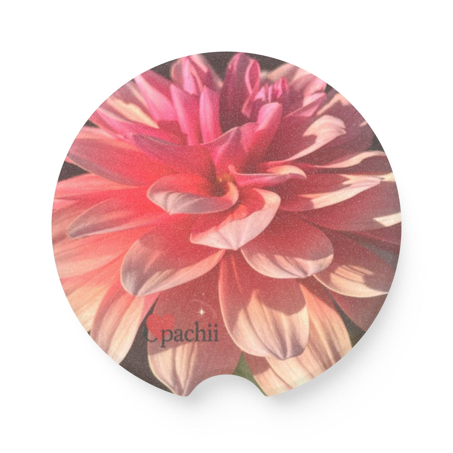 Floral Soapstone Car Coaster - Eco-Friendly Drink Holder, Car Accessories, Gift for Nature Lovers, Floral Decor, Road Trip Essentials