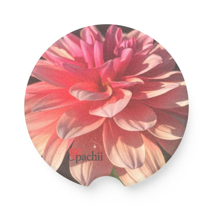 Floral Soapstone Car Coaster - Eco-Friendly Drink Holder, Car Accessories, Gift for Nature Lovers, Floral Decor, Road Trip Essentials