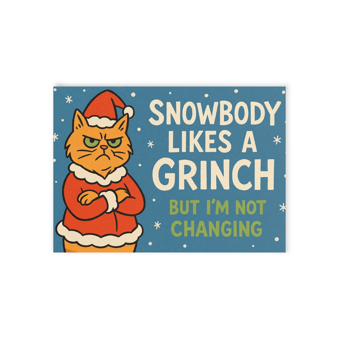 Holiday Cards, Grinch-Themed Greetings, Funny Christmas Cards, Winter Holiday Cheer, Sturdy One-Sided Prints