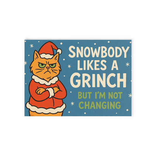 Holiday Cards, Grinch-Themed Greetings, Funny Christmas Cards, Winter Holiday Cheer, Sturdy One-Sided Prints