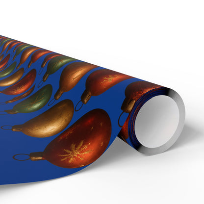 Warm Vintage Christmas Ornaments Wrapping Paper