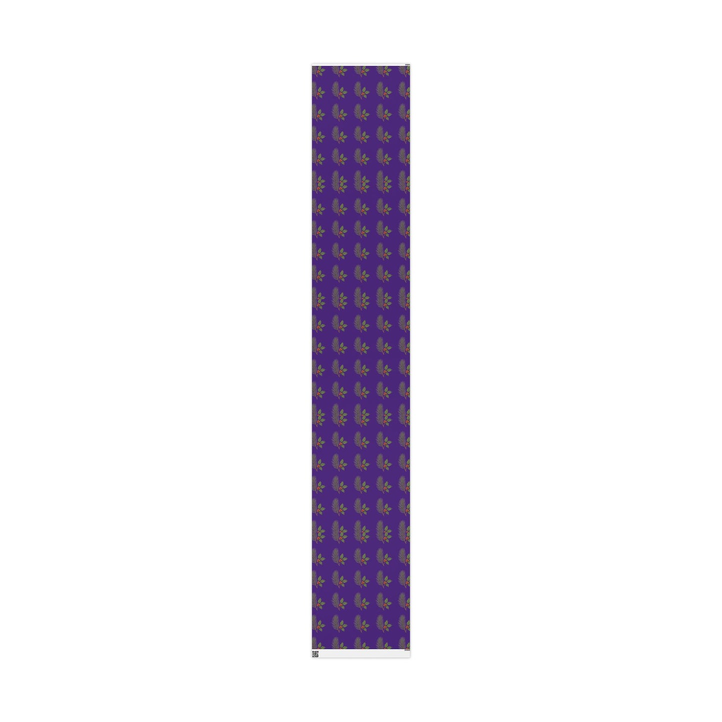 Elegant Holiday Wrapping Paper - Festive Purple with Holly Design