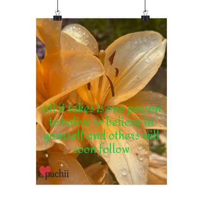 Copy of Inspirational Floral Poster, Motivational Wall Art, Positive Quote Decor, Self-Belief Print, Mindfulness Home Decoration